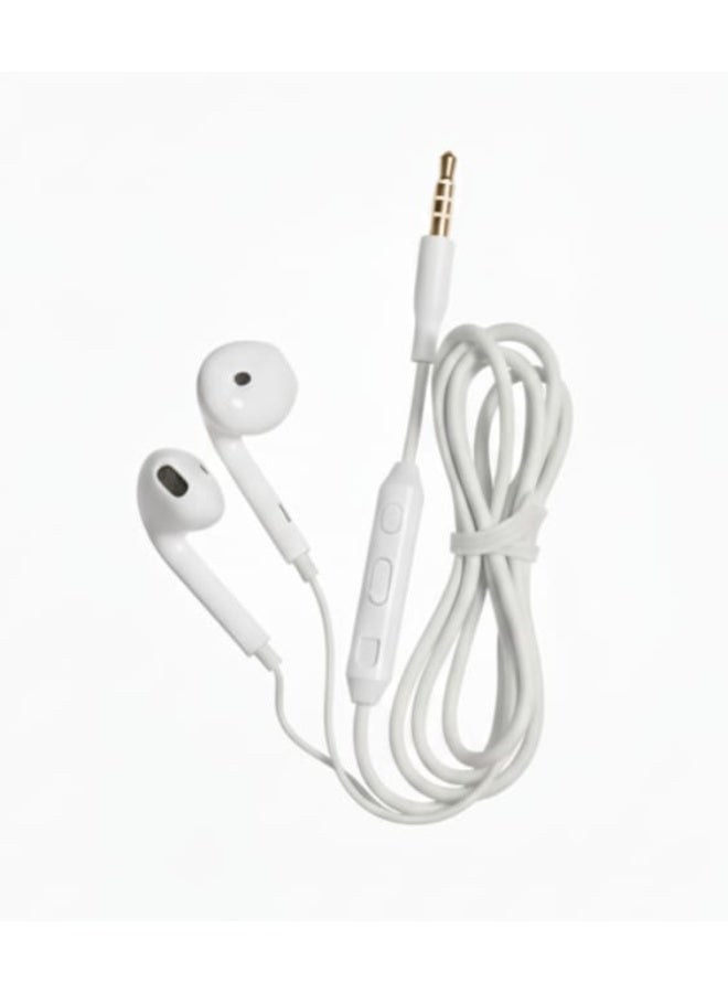 سماعه أذن داخلية سلكية ST_42 ستيريو مع ميكروفون أبيض